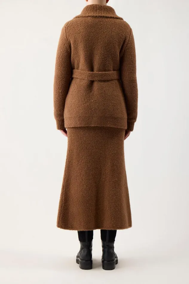 Gabriela Hearst Jackets and Coats Women Coles Knit Cardigan In Cognac Cashmere Boucle