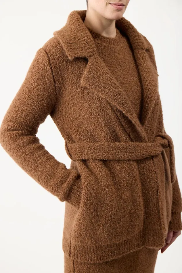 Gabriela Hearst Jackets and Coats Women Coles Knit Cardigan In Cognac Cashmere Boucle