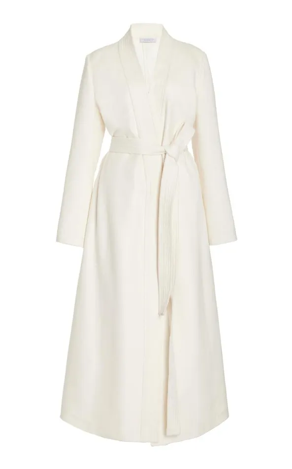 Gabriela Hearst Jackets and Coats Women Devon Wrap Coat In Ivory Winter Silk