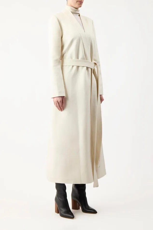 Gabriela Hearst Jackets and Coats Women Devon Wrap Coat In Ivory Winter Silk