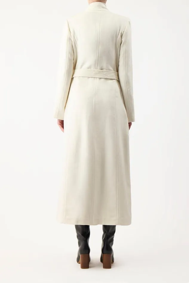 Gabriela Hearst Jackets and Coats Women Devon Wrap Coat In Ivory Winter Silk