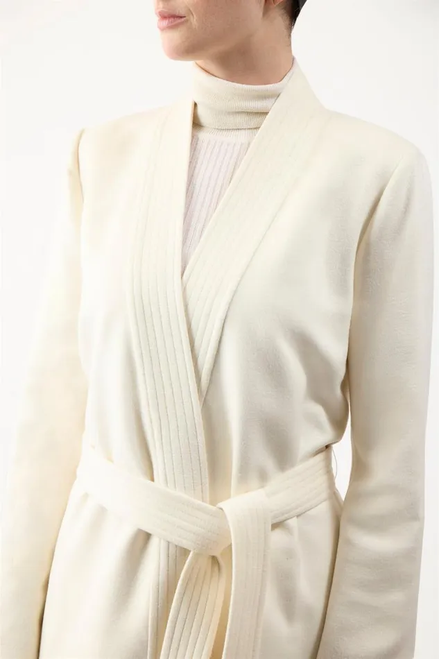 Gabriela Hearst Jackets and Coats Women Devon Wrap Coat In Ivory Winter Silk