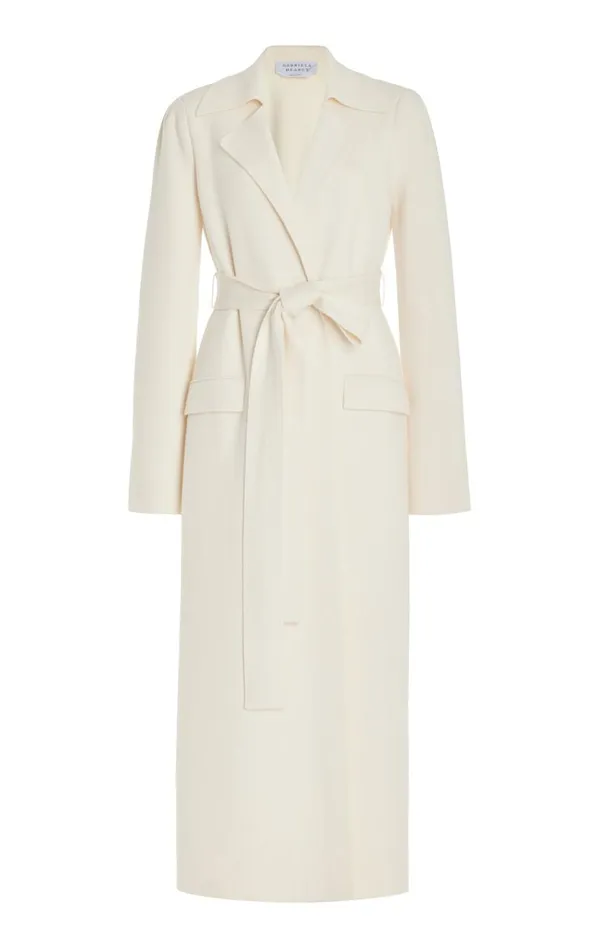 Gabriela Hearst Jackets and Coats Women Evan Knit Trench Coat In Ivory Wool