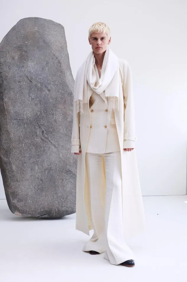 Gabriela Hearst Jackets and Coats Women Evan Knit Trench Coat In Ivory Wool