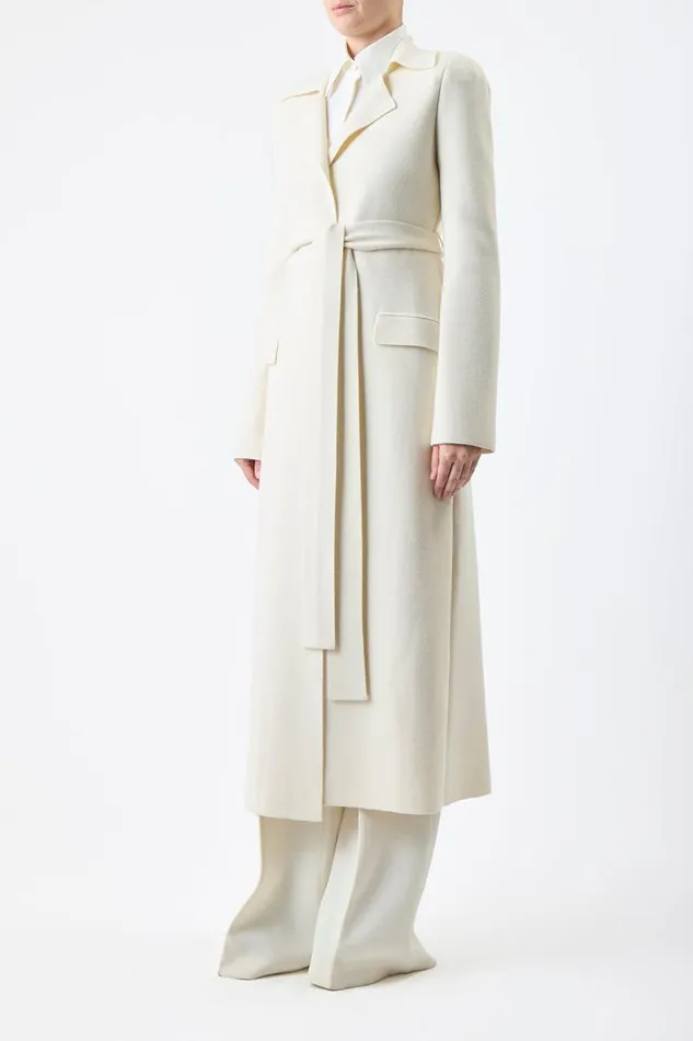 Gabriela Hearst Jackets and Coats Women Evan Knit Trench Coat In Ivory Wool