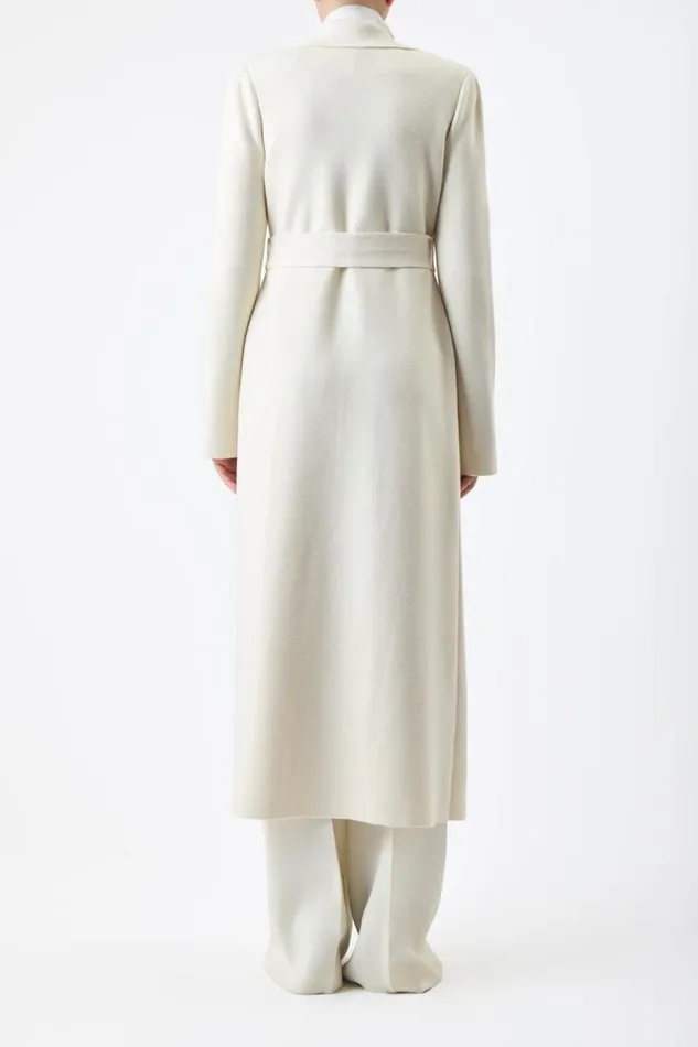 Gabriela Hearst Jackets and Coats Women Evan Knit Trench Coat In Ivory Wool