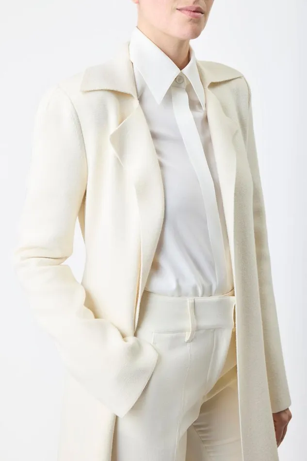 Gabriela Hearst Jackets and Coats Women Evan Knit Trench Coat In Ivory Wool