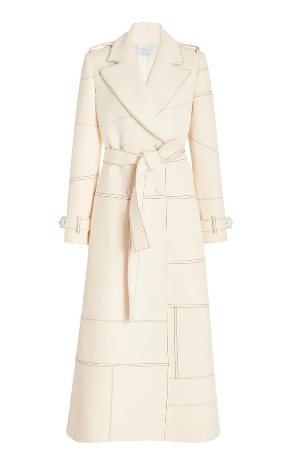 Gabriela Hearst Jackets and Coats Women Hamilton Trench Coat In Ivory Wool Silk Cady Gabriela Hearst Jackets and Coats Women Hamilton Trench Coat In Ivory Wool Silk Cady