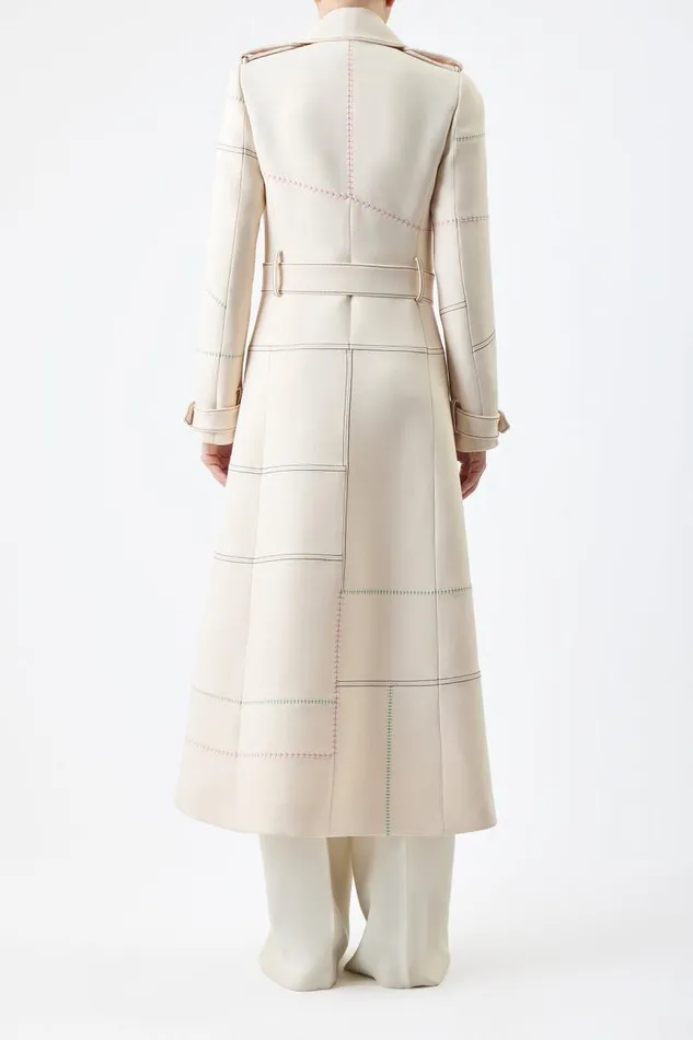 Gabriela Hearst Jackets and Coats Women Hamilton Trench Coat In Ivory Wool Silk Cady