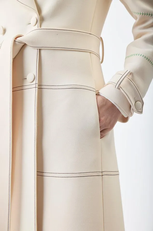 Gabriela Hearst Jackets and Coats Women Hamilton Trench Coat In Ivory Wool Silk Cady