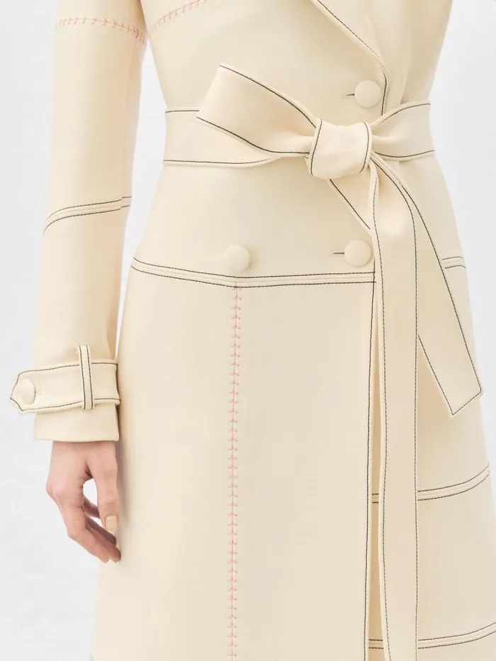 Gabriela Hearst Jackets and Coats Women Hamilton Trench Coat In Ivory Wool Silk Cady