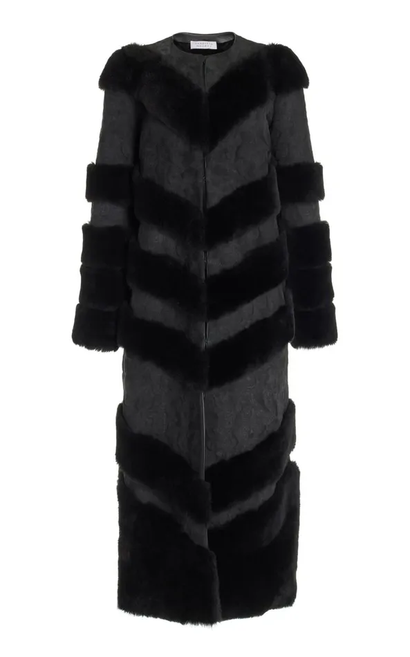 Gabriela Hearst Jackets and Coats Women Hugh Embroidered Coat In Black Suede With Shearling Gabriela Hearst Jackets and Coats Women Hugh Embroidered Coat In Black Suede With Shearling