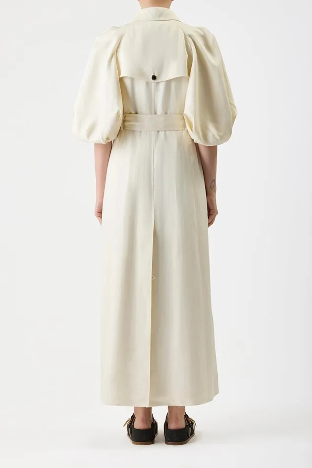 Gabriela Hearst Jackets and Coats Women Iona Trench Coat In Ivory Textured Linen