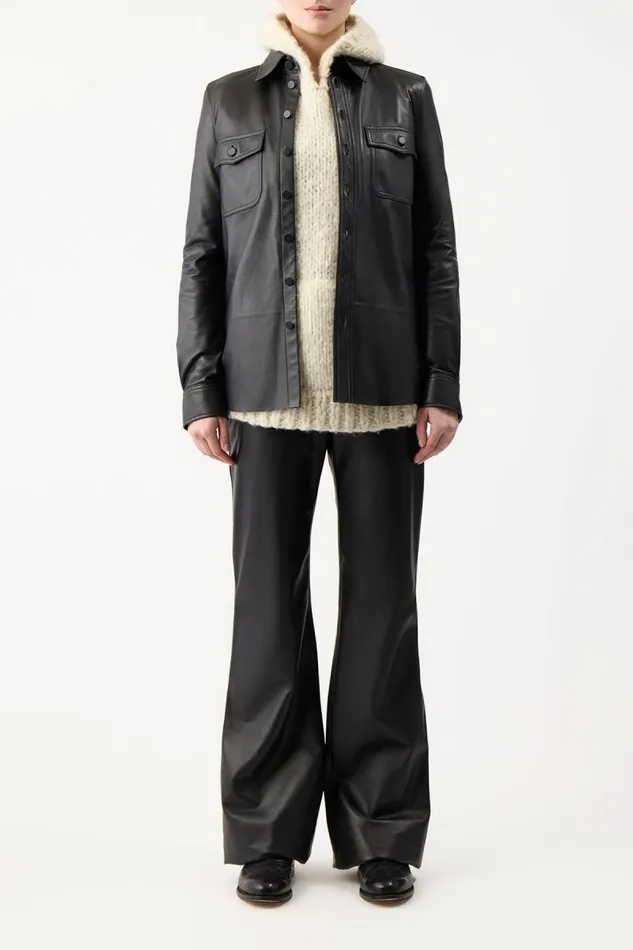Gabriela Hearst Jackets and Coats Women John Austin Overshirt In Black Nappa Leather
