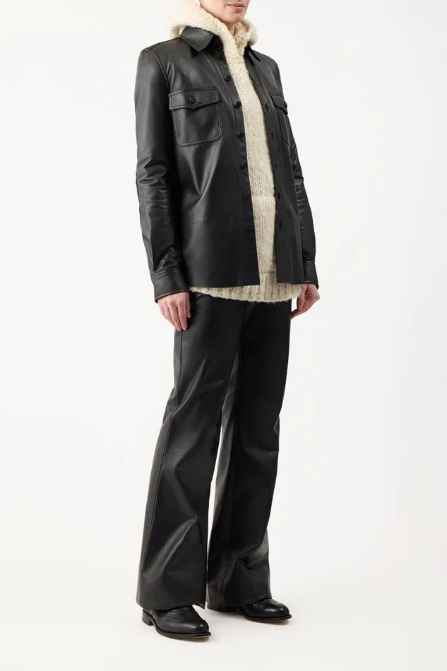 Gabriela Hearst Jackets and Coats Women John Austin Overshirt In Black Nappa Leather