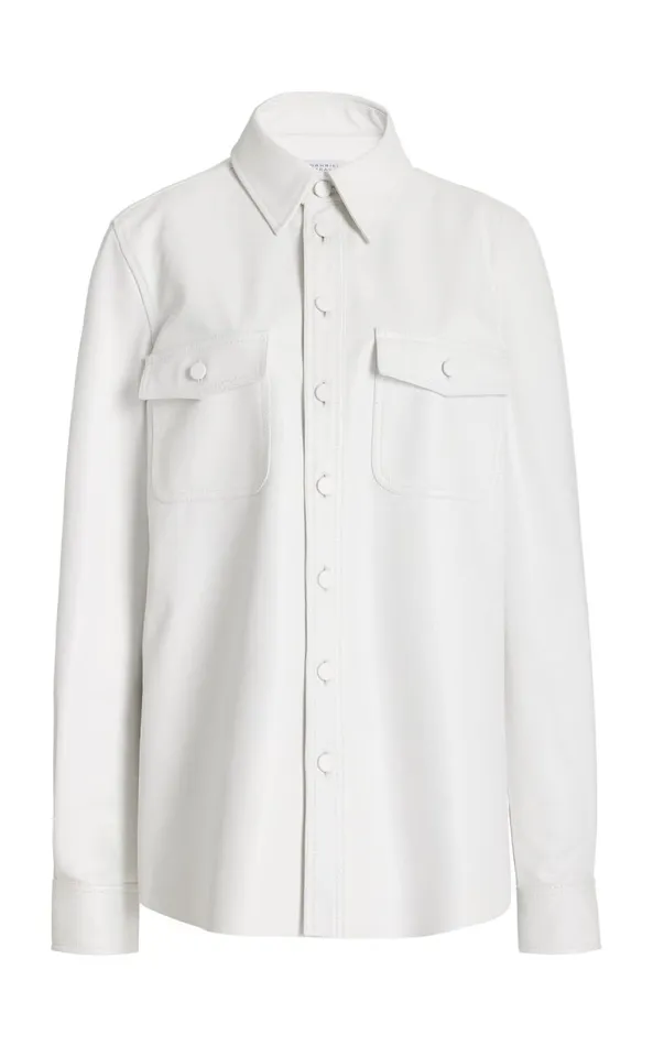 Gabriela Hearst Jackets and Coats Women John Austin Overshirt In White Nappa Leather Gabriela Hearst Jackets and Coats Women John Austin Overshirt In White Nappa Leather