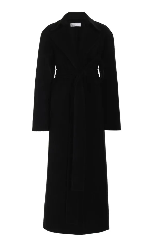 Gabriela Hearst Jackets and Coats Women Lachlan Trench Coat In Black DoubleFace Recycled Cashmere Gabriela Hearst Jackets and Coats Women Lachlan Trench Coat In Black DoubleFace Recycled Cashmere