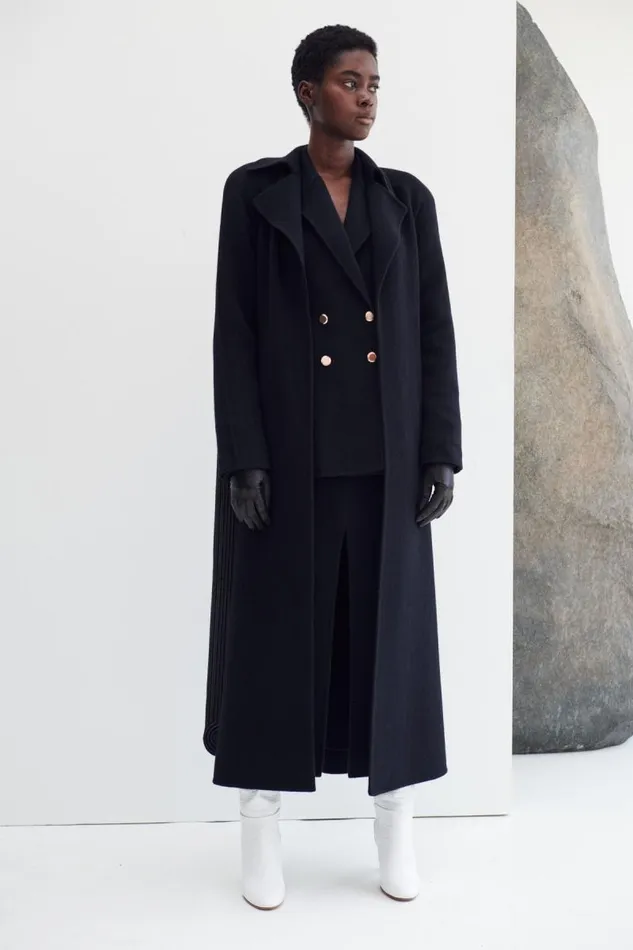 Gabriela Hearst Jackets and Coats Women Lachlan Trench Coat In Black DoubleFace Recycled Cashmere