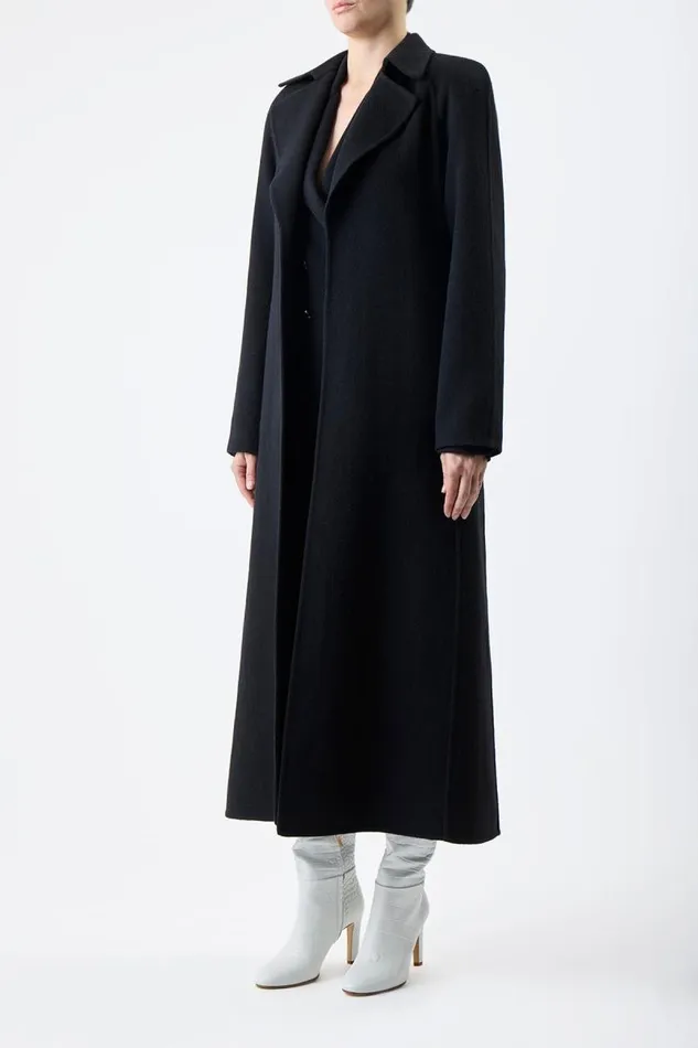 Gabriela Hearst Jackets and Coats Women Lachlan Trench Coat In Black DoubleFace Recycled Cashmere