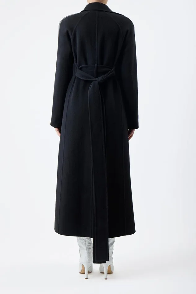 Gabriela Hearst Jackets and Coats Women Lachlan Trench Coat In Black DoubleFace Recycled Cashmere