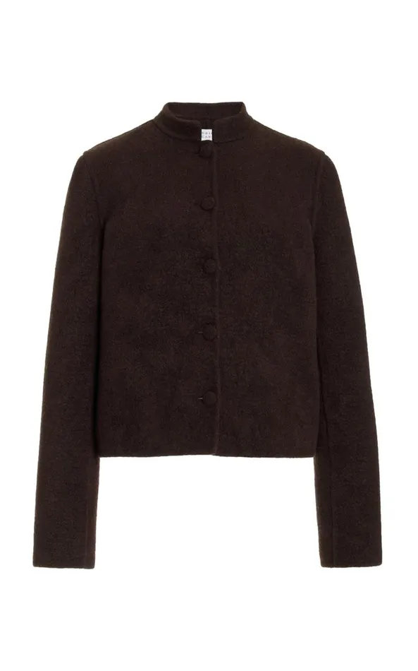 Gabriela Hearst Jackets and Coats Women Larrington Jacket In Chocolate DoubleFace Recycled Cashmere Felt