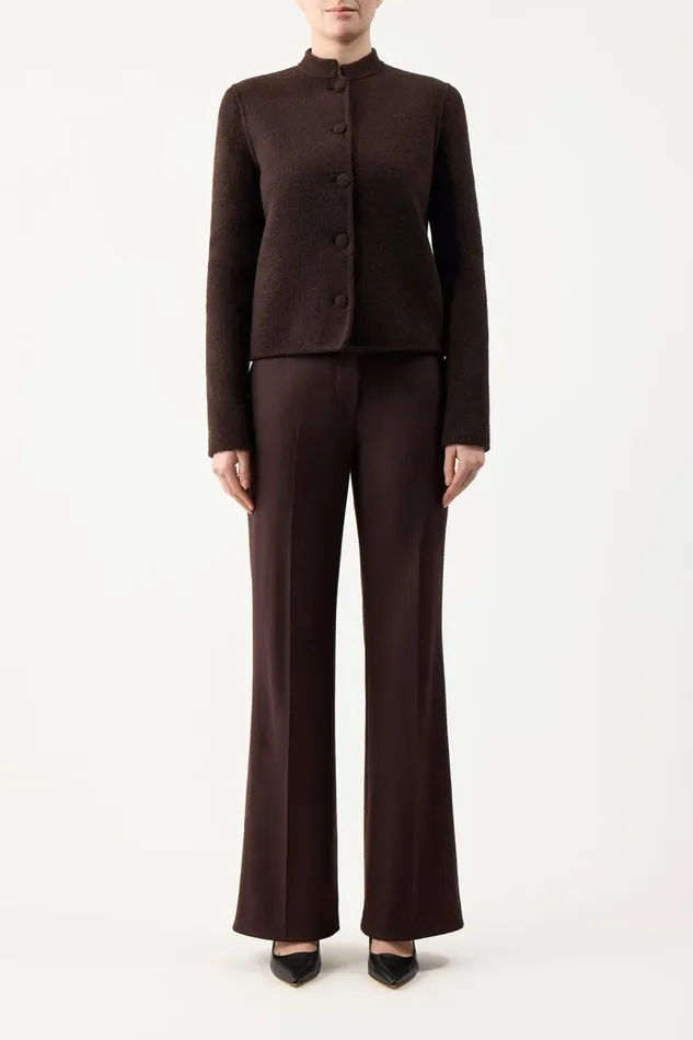 Gabriela Hearst Jackets and Coats Women Larrington Jacket In Chocolate DoubleFace Recycled Cashmere Felt
