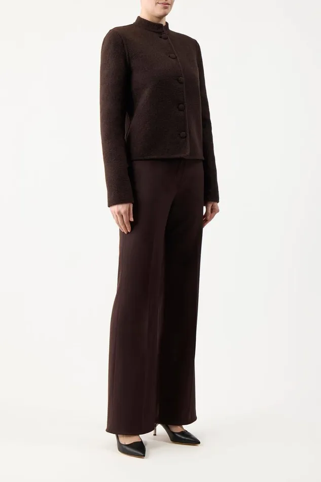 Gabriela Hearst Jackets and Coats Women Larrington Jacket In Chocolate DoubleFace Recycled Cashmere Felt