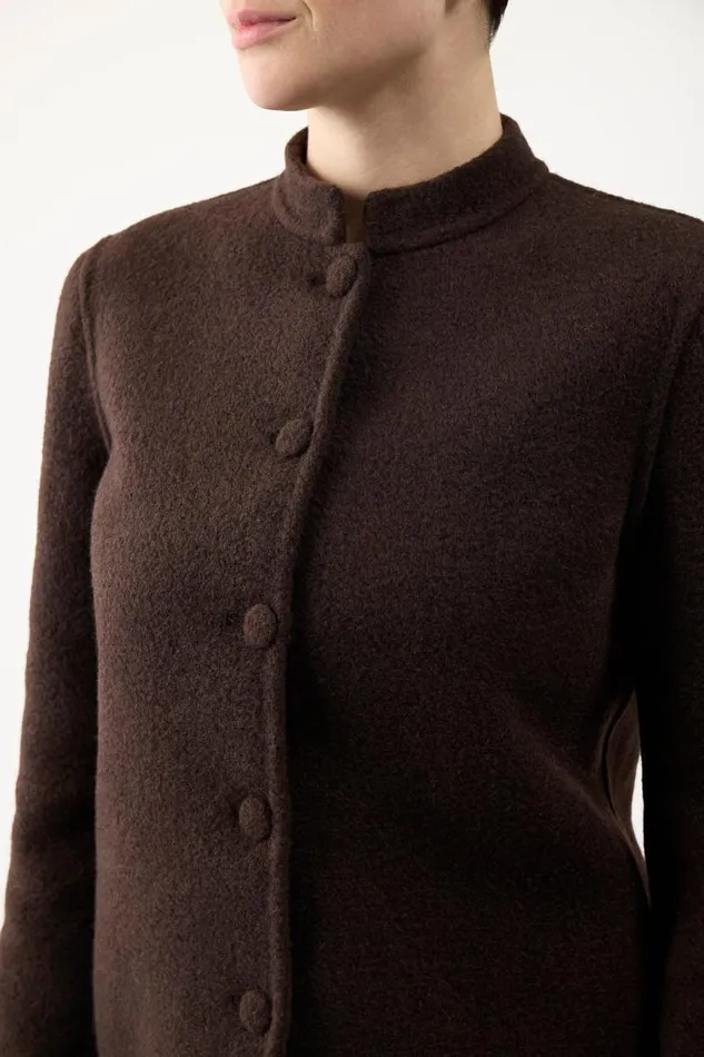Gabriela Hearst Jackets and Coats Women Larrington Jacket In Chocolate DoubleFace Recycled Cashmere Felt