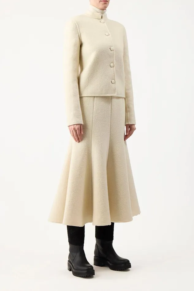 Gabriela Hearst Jackets and Coats Women Larrington Jacket In Ivory DoubleFace Recycled Cashmere Felt