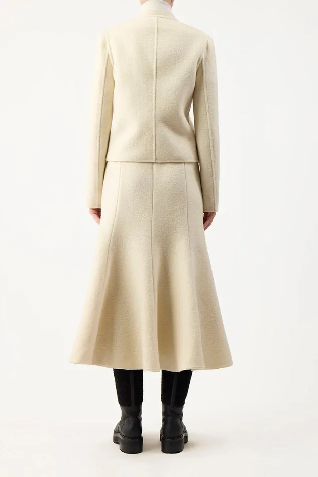 Gabriela Hearst Jackets and Coats Women Larrington Jacket In Ivory DoubleFace Recycled Cashmere Felt
