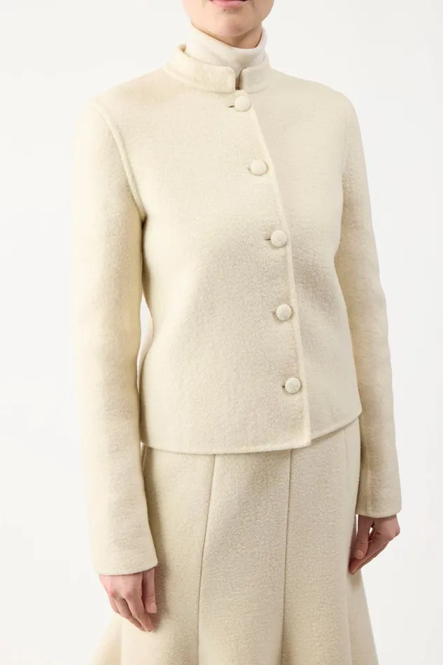 Gabriela Hearst Jackets and Coats Women Larrington Jacket In Ivory DoubleFace Recycled Cashmere Felt