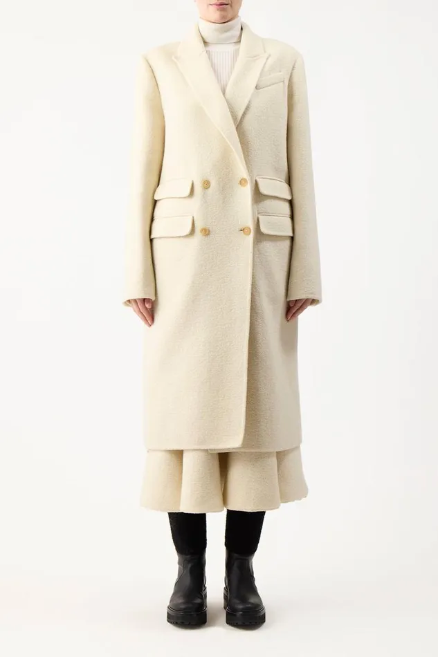 Gabriela Hearst Jackets and Coats Women Reed Coat In Ivory DoubleFace Recycled Cashmere Felt
