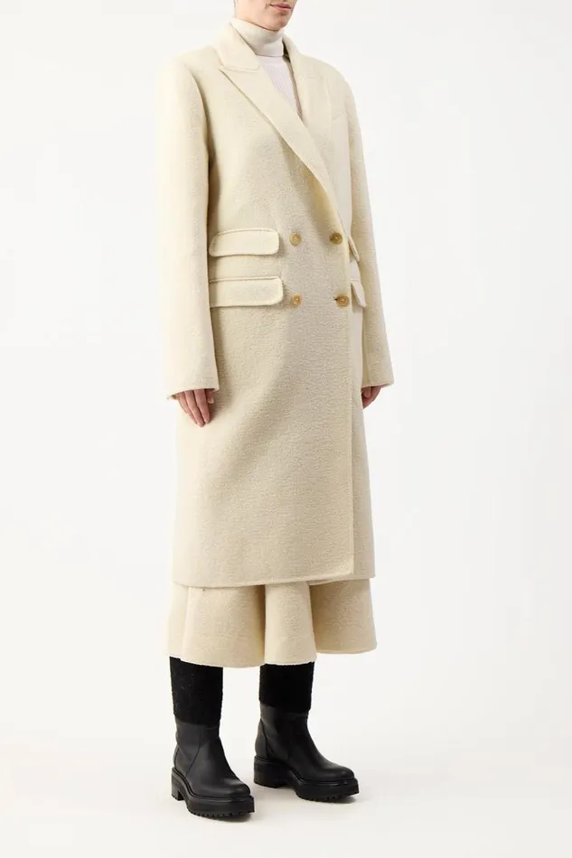 Gabriela Hearst Jackets and Coats Women Reed Coat In Ivory DoubleFace Recycled Cashmere Felt