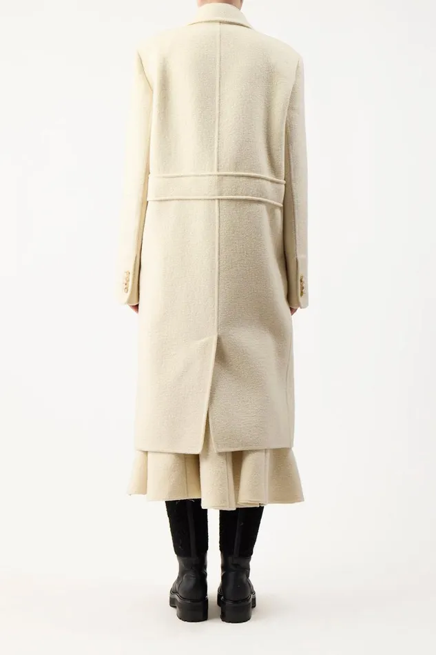 Gabriela Hearst Jackets and Coats Women Reed Coat In Ivory DoubleFace Recycled Cashmere Felt