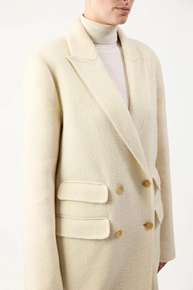 Gabriela Hearst Jackets and Coats Women Reed Coat In Ivory DoubleFace Recycled Cashmere Felt