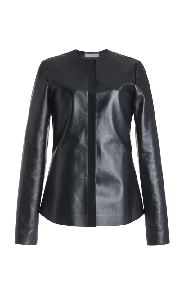 Gabriela Hearst Jackets and Coats Women Thales Jacket In Black Metallic Nappa Leather Gabriela Hearst Jackets and Coats Women Thales Jacket In Black Metallic Nappa Leather