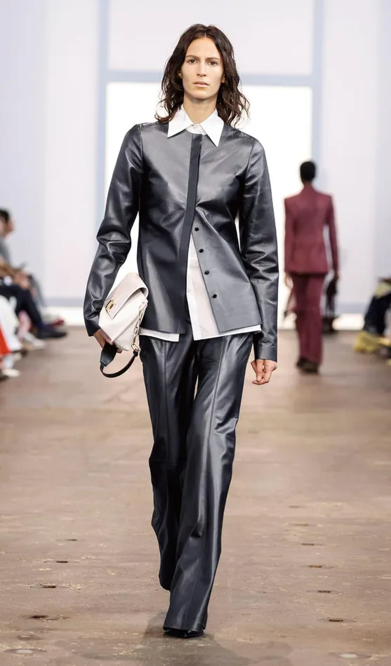 Gabriela Hearst Jackets and Coats Women Thales Jacket In Black Metallic Nappa Leather