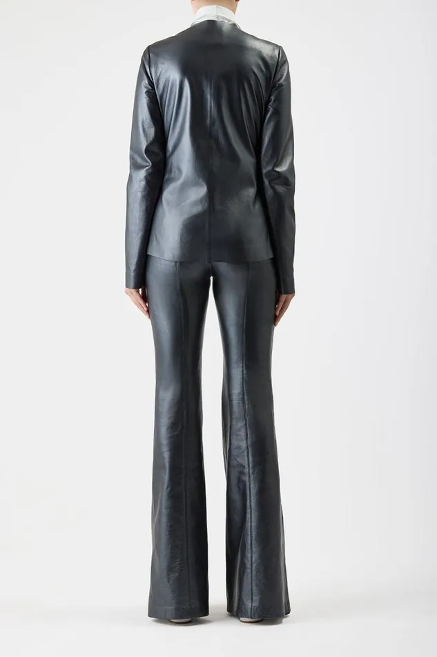 Gabriela Hearst Jackets and Coats Women Thales Jacket In Black Metallic Nappa Leather