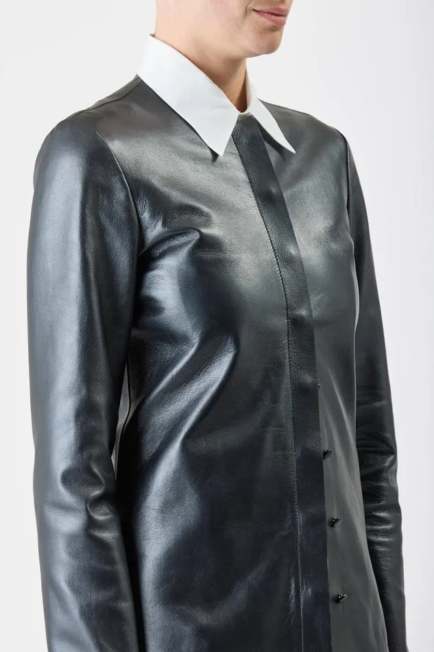 Gabriela Hearst Jackets and Coats Women Thales Jacket In Black Metallic Nappa Leather