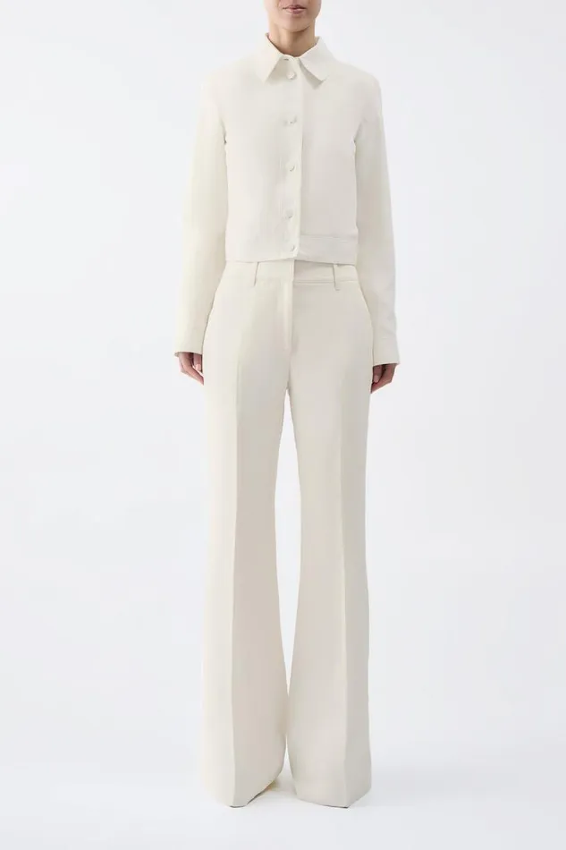 Gabriela Hearst Jackets and Coats Women Thereza Jacket In Ivory Linen Virgin Wool
