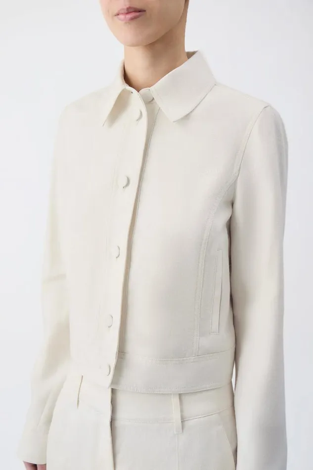 Gabriela Hearst Jackets and Coats Women Thereza Jacket In Ivory Linen Virgin Wool