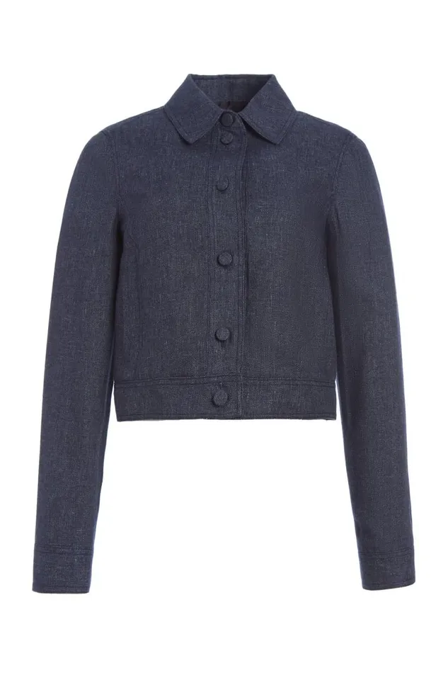Gabriela Hearst Jackets and Coats Women Thereza Jacket In Navy Linen Virgin Wool Gabriela Hearst Jackets and Coats Women Thereza Jacket In Navy Linen Virgin Wool