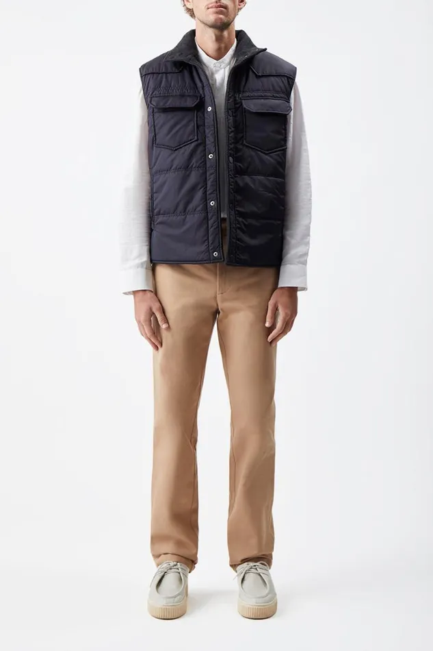 Gabriela Hearst Jackets and Outerwear Men Clay Reversible Puffer Vest In Charcoal Cashmere And Nylon
