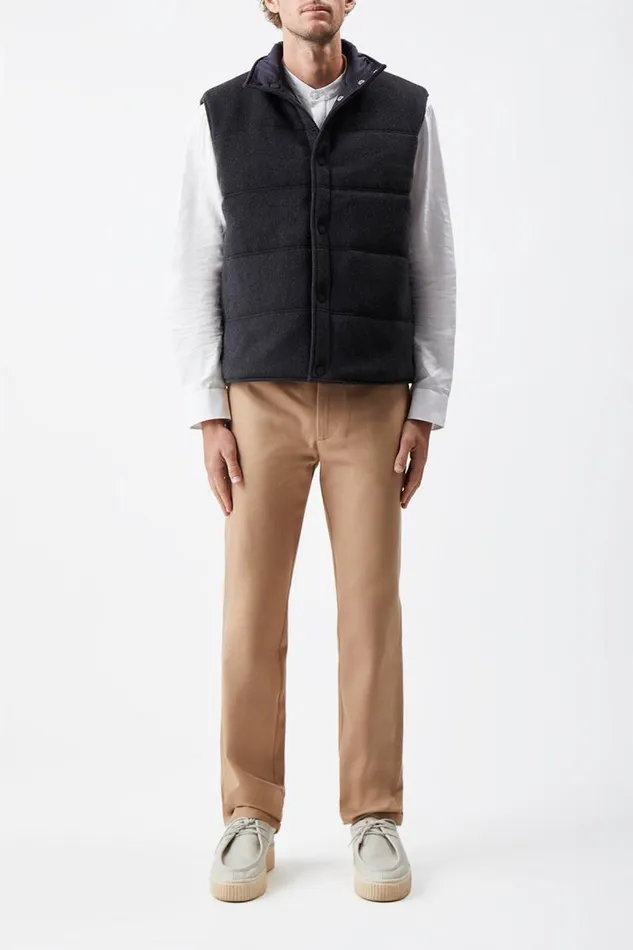 Gabriela Hearst Jackets and Outerwear Men Clay Reversible Puffer Vest In Charcoal Cashmere And Nylon