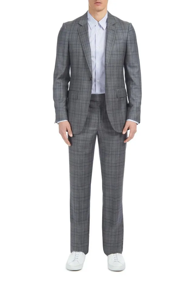 Gabriela Hearst Jackets and Outerwear Men Damien Jacket In BlueGrey Check Virgin Wool