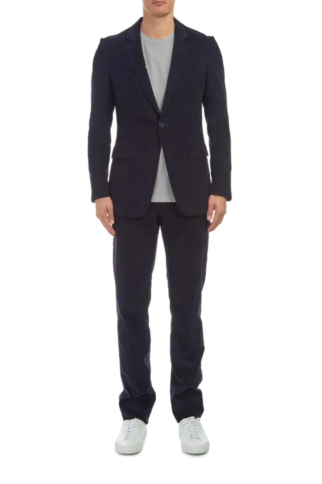 Gabriela Hearst Jackets and Outerwear Men Damien Jacket In Dark Navy Corduroy