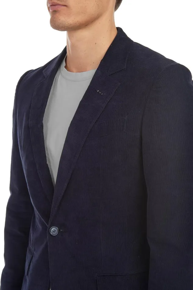 Gabriela Hearst Jackets and Outerwear Men Damien Jacket In Dark Navy Corduroy