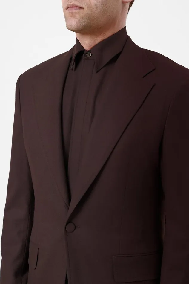 Gabriela Hearst Jackets and Outerwear Men Leiva Blazer In Chocolate Superfine Wool