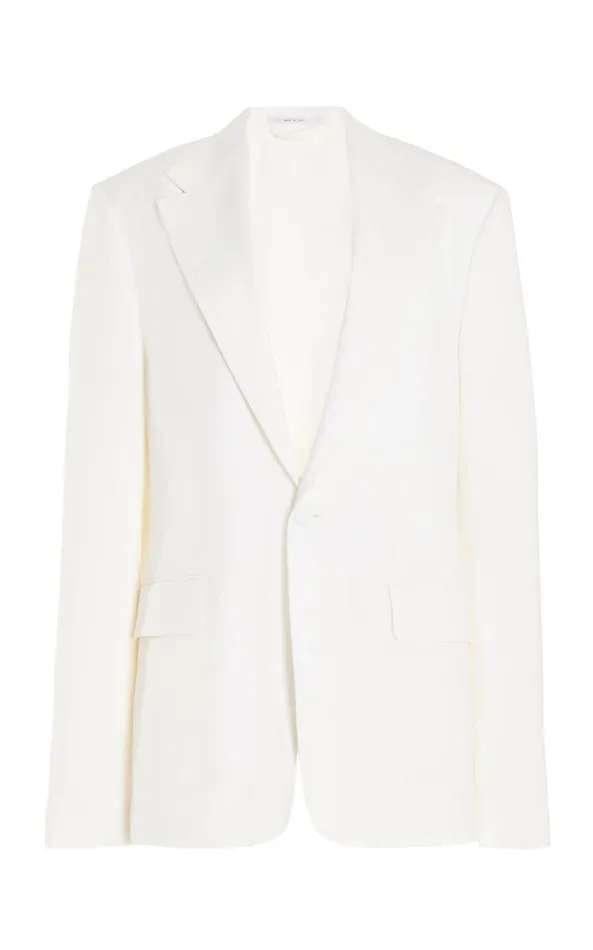 Gabriela Hearst Jackets and Outerwear Men Leiva Blazer In Ivory Virgin Wool Twill Gabriela Hearst Jackets and Outerwear Men Leiva Blazer In Ivory Virgin Wool Twill
