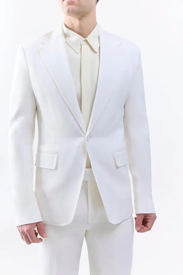 Gabriela Hearst Jackets and Outerwear Men Leiva Blazer In Ivory Virgin Wool Twill